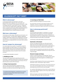 Colonoscopy patient fact sheet