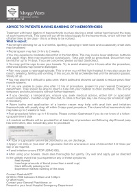 Haemorrhoids patient discharge information